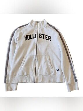 Rare Y2K Hollister Zip Up Text Sweater